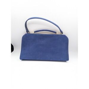 Vintage 1960s Mar-Shel Cobalt Blue Suede Top-Handle Purse MidCentury Mod Handbag